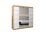Šatníková skriňa VERONA 4, 200x200x62, dub artisan/biela -  - 0
