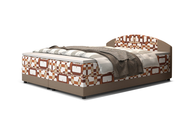 Čalúnená posteľ boxspring ORION, 140x200, damir 1/rainbow 5 -  - 0