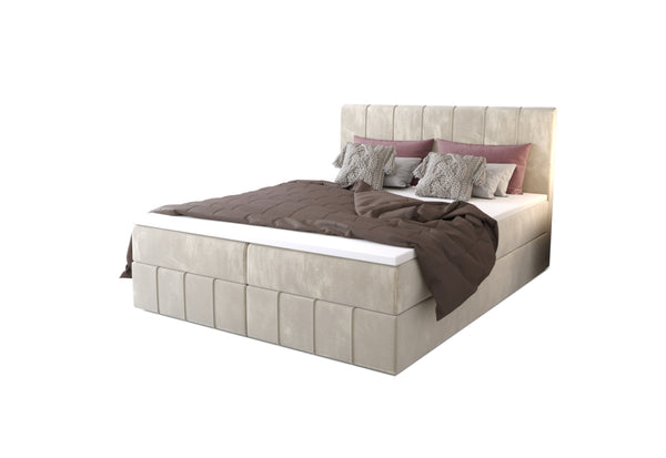 Čalúnená posteľ boxspring BAHAMA, 160x200, monolith 02 -  - 0