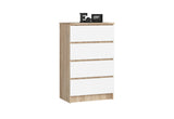 Komoda K60 4SZ, 60,4x99x40, dub sonoma/biela -  - 0