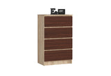 Komoda K60 4SZ, 60,4x99x40, dub sonoma/wenge -  - 0