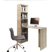 Písací stôl s regálom B-1, 125x79x47, dub sonoma -  - 0