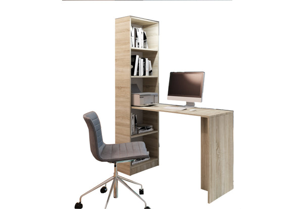Písací stôl s regálom B-1, 125x79x47, dub sonoma -  - 0