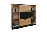 Botník SZNB02, 137,2x124,7x24,1, dub craft zlatý/čierna -  - 0