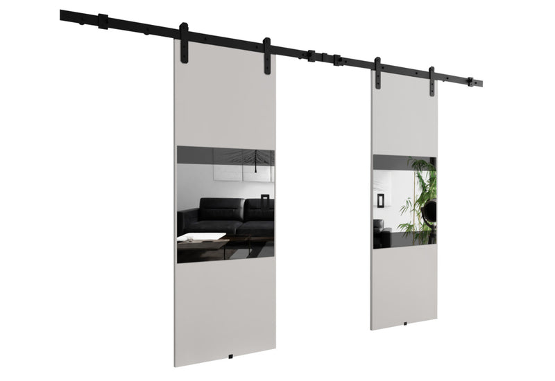Posuvné dvere MIA DUO 132, 132x205, biela/čierna lakobel -  - 0