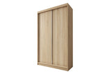 Posuvná šatníková skriňa GLADKA, 160x216x61, dub artisan -  - 0