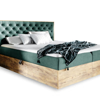 Manželská posteľ WOOD 3 + topper, 140x200, dub lancelot/faro 7 -  - 0