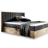 Manželská posteľ WOOD 4 + topper, 140x200, dub lancelot/faro 6 -  - 0