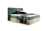 Manželská posteľ WOOD 4 + topper, 160x200, dub lancelot/faro 7 -  - 0