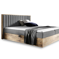 Manželská posteľ WOOD 4 + topper, 180x200, dub lancelot/faro 4 -  - 0
