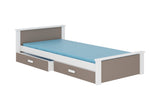Posteľ  ALDEX + matrac, 180x80, biela/trufla -  - 0