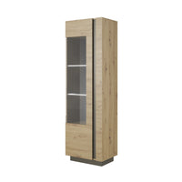 Vitrína ARCO + LED osvetlenie, 60x193,5x40, dub artisan/grafit -  - 0