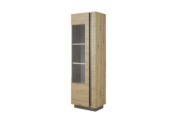 Vitrína ARCO + LED osvetlenie, 60x193,5x40, dub artisan/grafit -  - 0