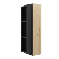 Závesná kúpeľňová skrinka KADA, 30x100x30, dub lefkas/čierna -  - 0