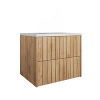 Kúpeľňová skrinka pod umývadlo RYFI 60, 60x52x48, dub zlatý/biela -  - 0