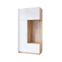 Predsieňová zostava MILO 1 120, 120x240x60, dub craft/biela lesk -  - 0