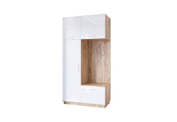 Predsieňová zostava MILO 1 120, 120x240x60, dub craft/biela lesk -  - 0