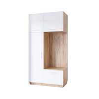 Predsieňová zostava MILO 1 120, 120x240x60, dub craft/biela -  - 0