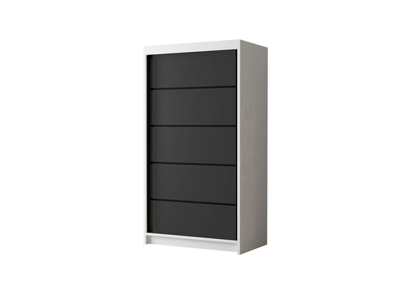 Šatníková skriňa LIVIO 4, 96,8x200x58,1, biela/čierna -  - 0