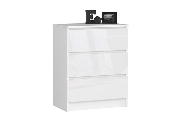 Komoda K60 3SZ, 60,4x77x40, biely lesk -  - 0
