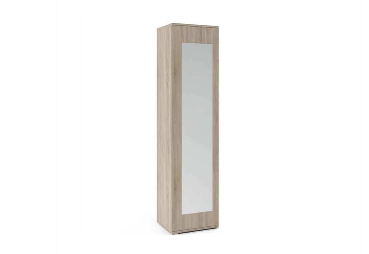 Šatníková skriňa AVA 45 so zrkadlom, 45x225x40, dub sonoma -  - 0