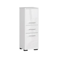 Kúpeľňová skrinka FIN 2D 1SZ, 30x85x30, biela/biela lesk -  - 0