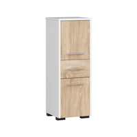 Kúpeľňová skrinka FIN 2D 1SZ, 30x85x30, biela/dub sonoma -  - 0