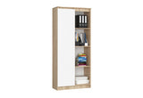 Regál R80 1D 4P 2, 80x180x35, dub sonoma/biela -  - 0