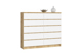 Komoda K140 10SZ 2, 138x121x40, dub artisan/biela -  - 0