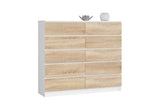 Komoda K140 10SZ 2, 138x121x40, biela/dub sonoma -  - 0