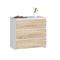 Nočný stolík CL3 2, 60x57x35, biela/dub sonoma -  - 0
