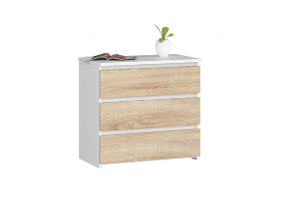 Nočný stolík CL3 2, 60x57x35, biela/dub sonoma -  - 0