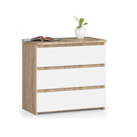 Nočný stolík CL3 2, 60x57x35, dub sonoma/biela -  - 0