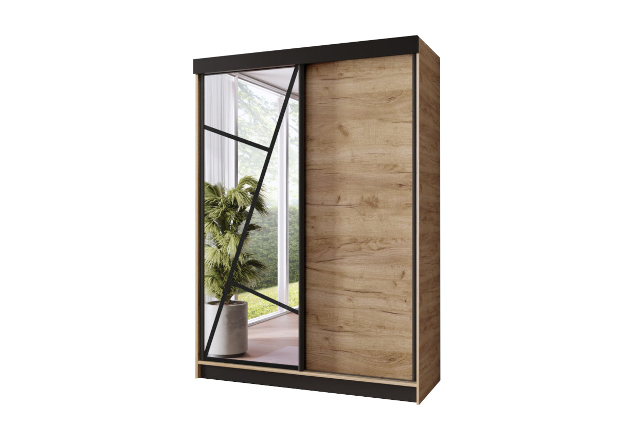 Šatníková skriňa VENA, 138x205x59, dub craft zlatý -  - 0