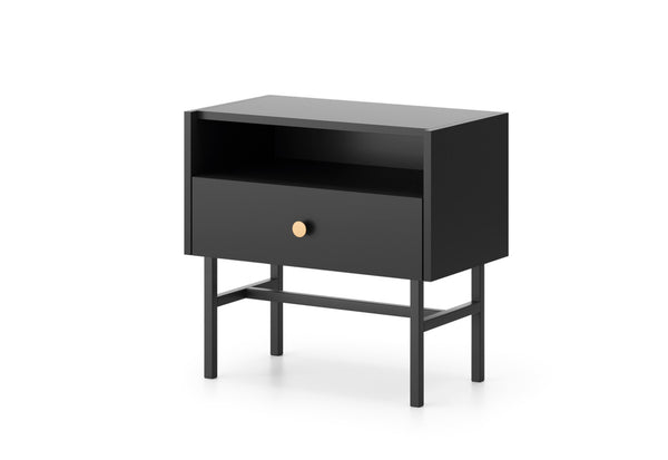 Nočný stolík DIVA, 54,8x52x39, čierna -  - 0