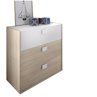 Komoda DINA, 80x81x43, prírodná/biela -  - 0