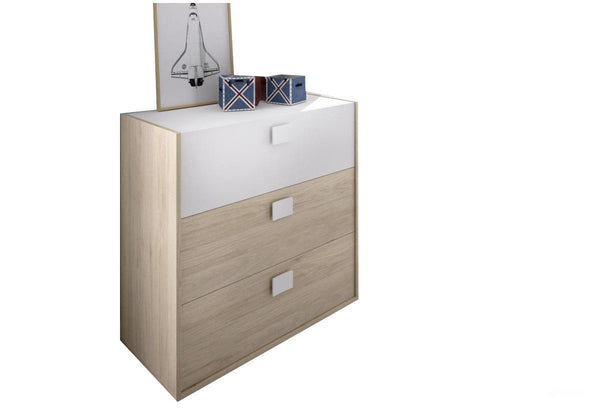 Komoda DINA, 80x81x43, prírodná/biela -  - 0