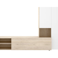 Obývacia stena KEI, 227x140,6x40, prírodný/biela -  - 0