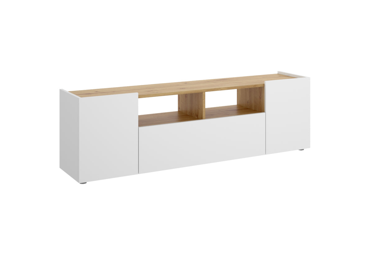 TV stolík ISOLA, 141,7x43,8x34,7, biela/nordic -  - 0