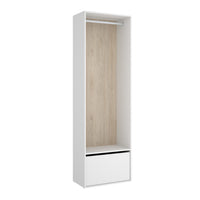 Otvorená šatníková skriňa SUIT 5, 60x205x45, biela/prírodná -  - 0