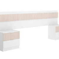 Nočné stolíky s čelom postele BIANCA, 248x96x34,2, biela/prírodná -  - 0