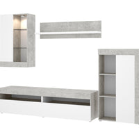 Obývacia stena TOKIO, 265x180x42, betón/biela -  - 0