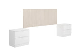 Nočné stolíky s čelom postele LUSA, 258,6x106x34,2, prírodná/biela -  - 0