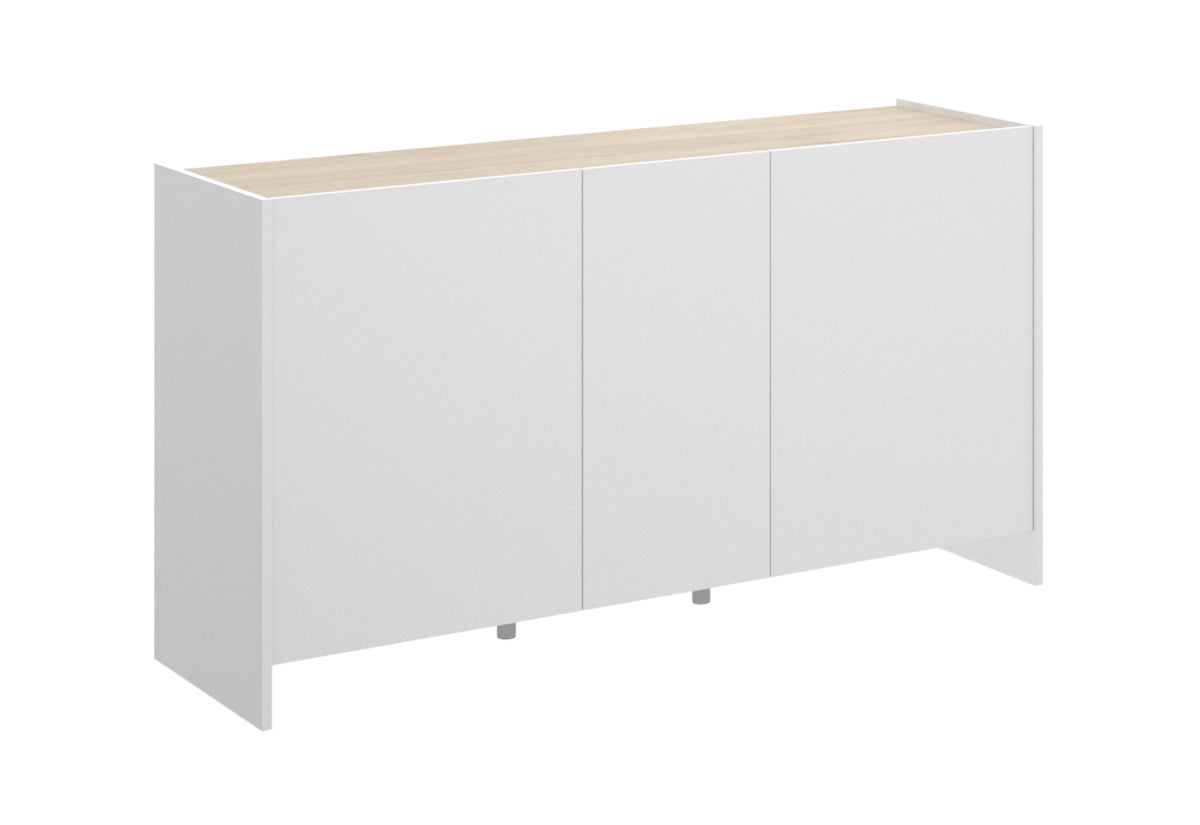 Komoda KLOE, 138x76x42, biela/prírodná -  - 0