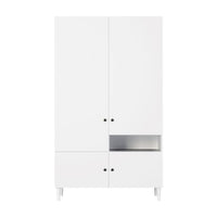 Šatníková skriňa DULLUM, 120x205x60, biela -  - 0
