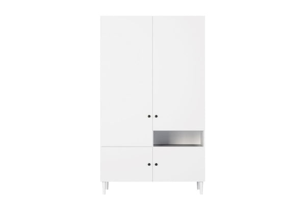 Šatníková skriňa DULLUM, 120x205x60, biela -  - 0