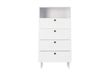 Vysoká komoda DULLUM, 60x115x40, biela -  - 0