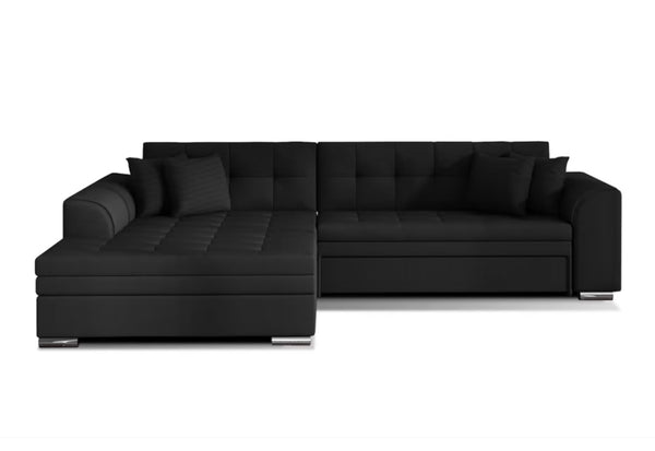 Rohová rozkladacia sedačka SORENTO, 294x80x196, sawana14 black, ľavá -  - 0