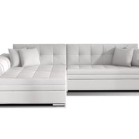 Rohová rozkladacia sedačka SORENTO, 294x80x196, soft017white, ľavá -  - 0