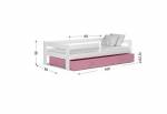 Detská posteľ HUGO P1 COLOR + úložný priestor + matrac + rošt